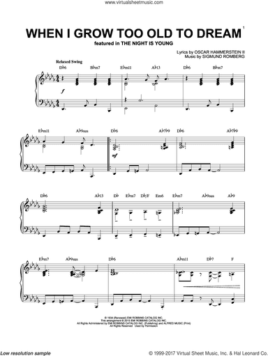 When I Grow Too Old To Dream [Jazz version] (arr. Brent Edstrom)