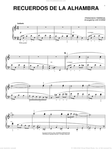Recuerdos de la Alhambra (arr. Lee Evans)