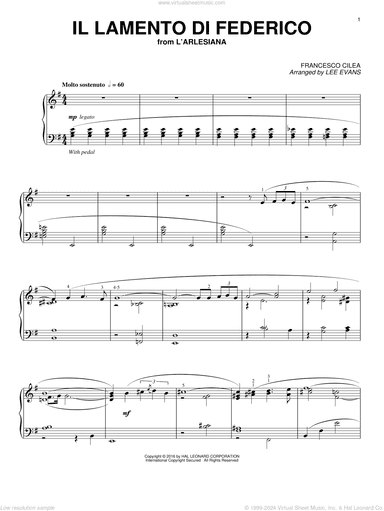 ll lamento di Federico (arr. Lee Evans)