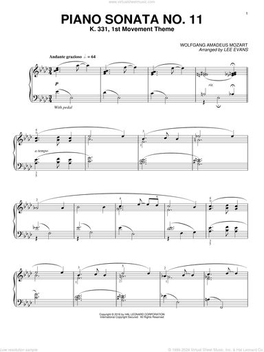 Piano Sonata In A Major, K.331, 1st Movement