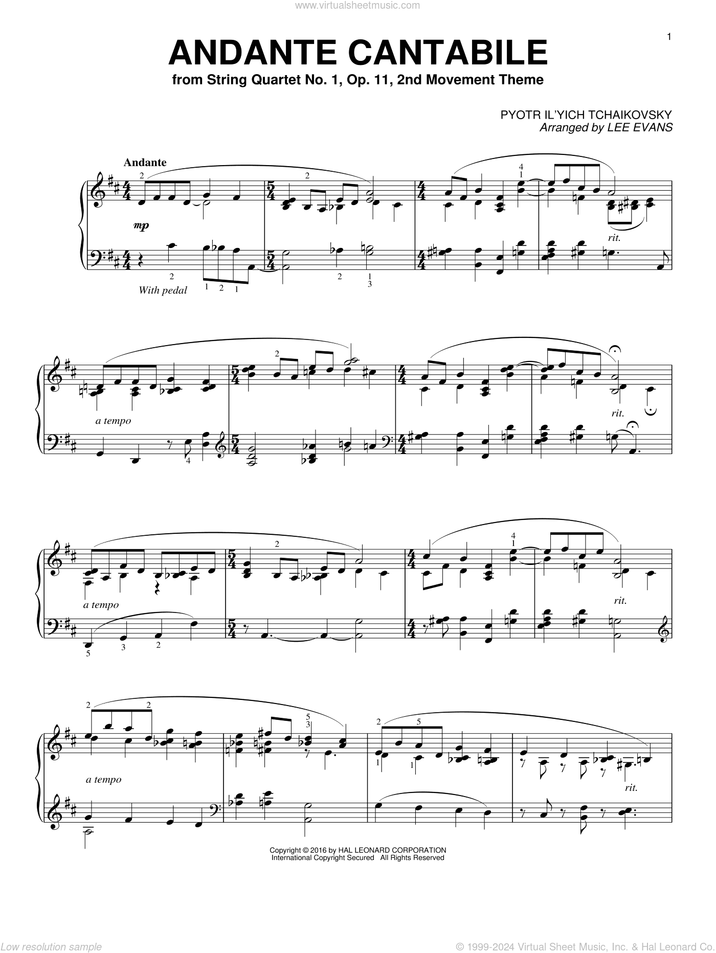 Andante Cantabile (arr. Lee Evans)