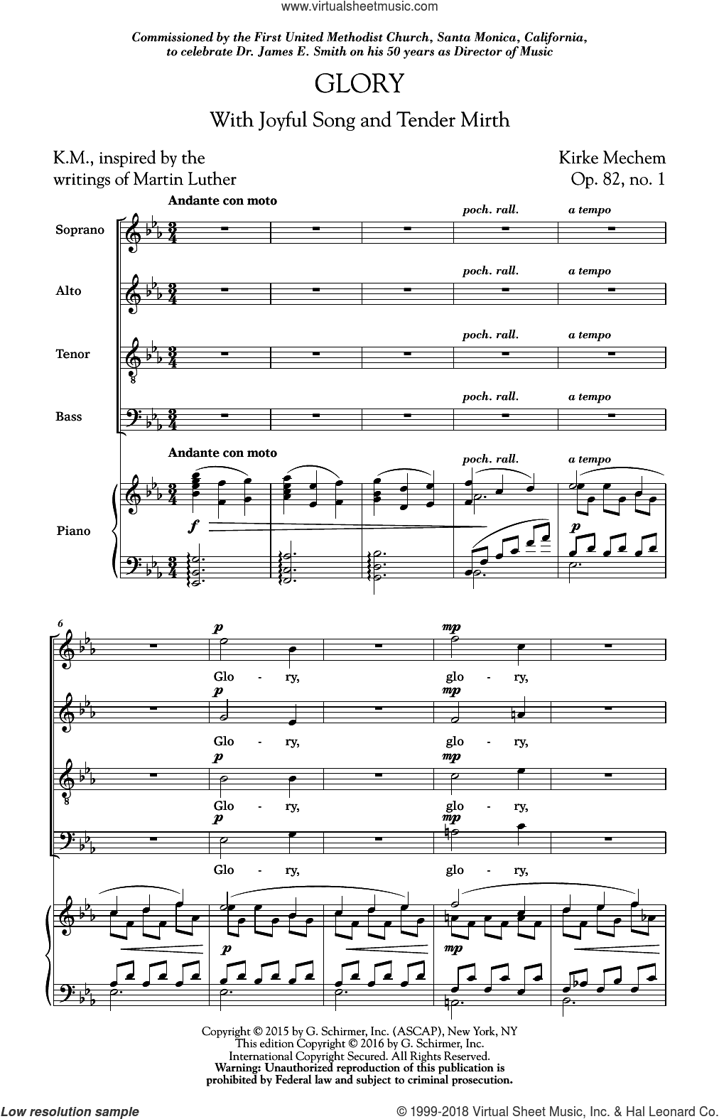Glory (With Joyful Song And Tender Mirth)