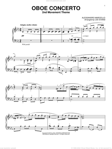 Oboe Concerto In C Minor, 2nd Movement (arr. Lee Evans)