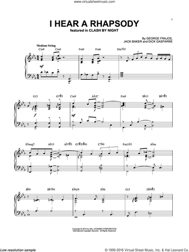 I Hear A Rhapsody [Jazz version] (arr. Brent Edstrom)