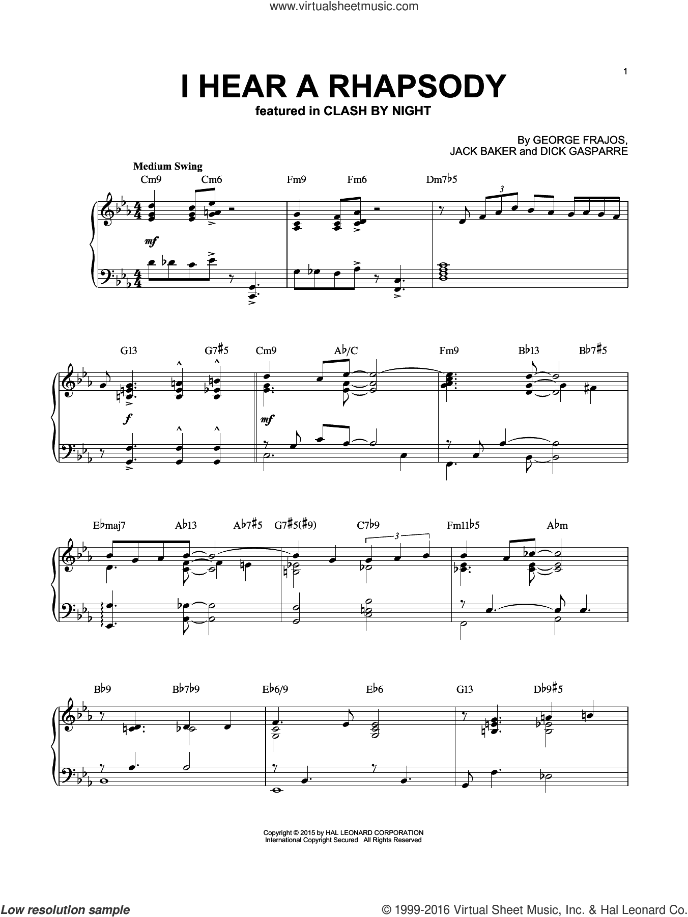 I Hear A Rhapsody [Jazz version] (arr. Brent Edstrom)