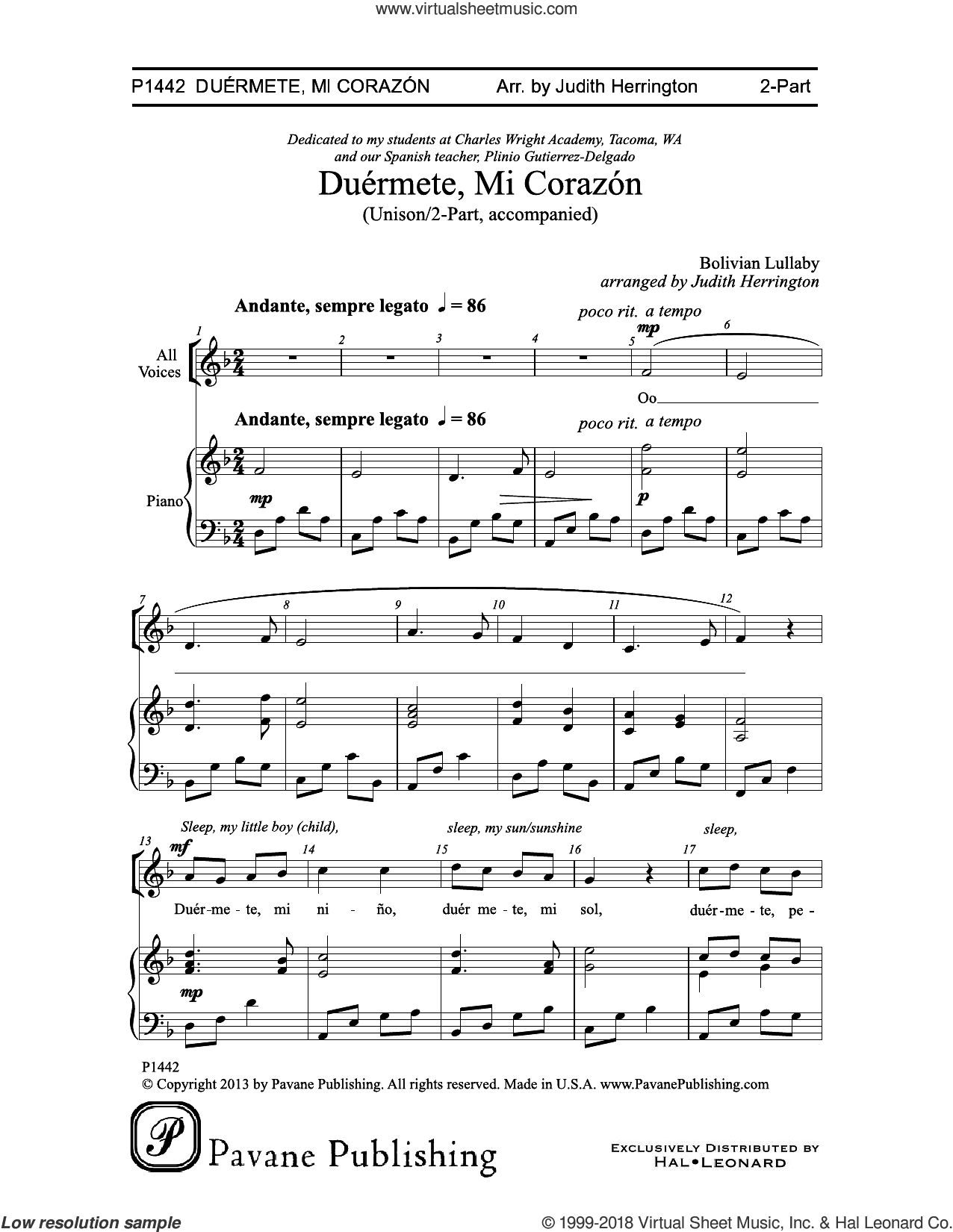 Duermete, Mi Corazon