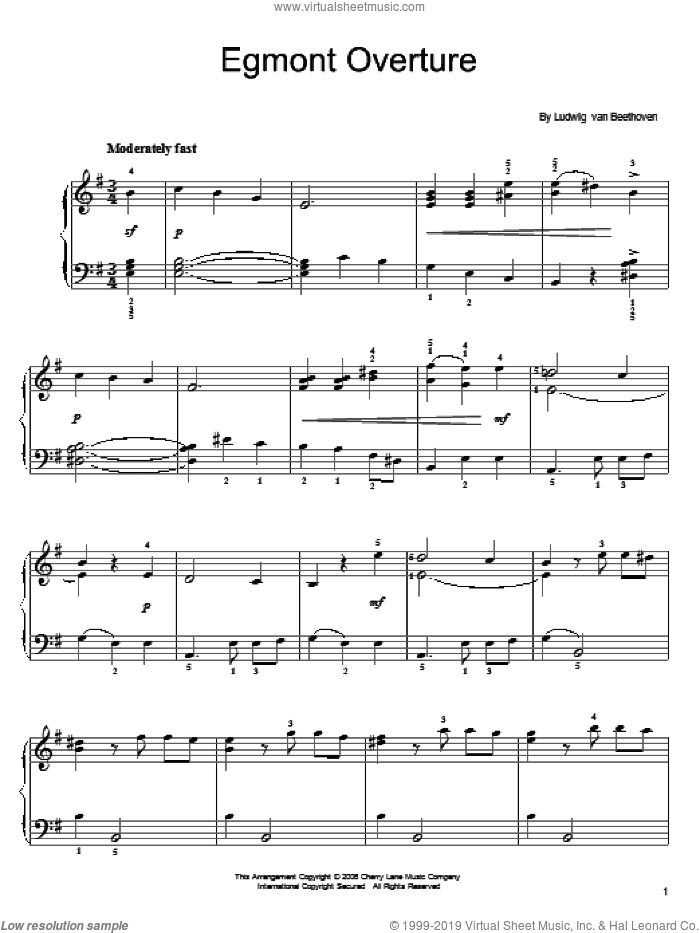 Overture To Egmont, (easy)