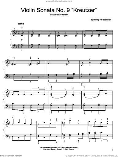 Sonata For Violin No. 9 Kreutzer Theme