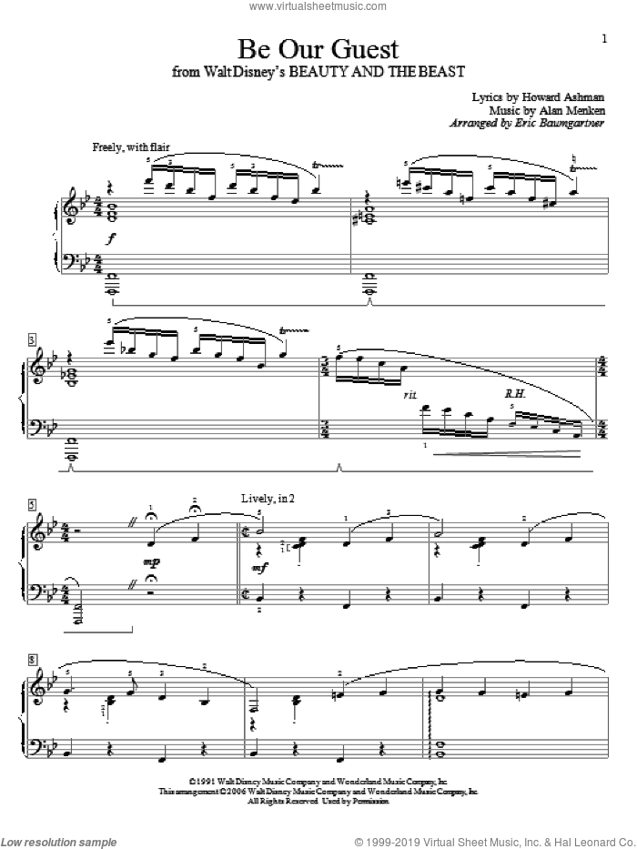 Be Our Guest (from Beauty And The Beast) (arr. Eric Baumgartner)