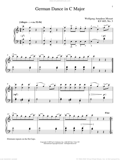German Dance In C Major, K605, No. 3