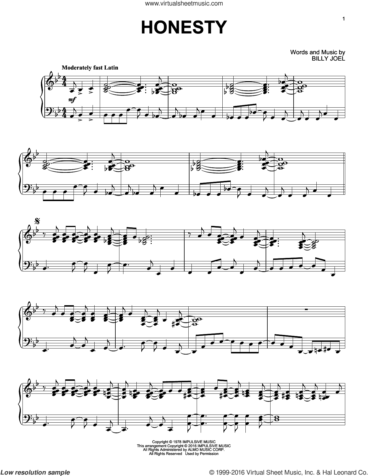 Honesty [Jazz version]
