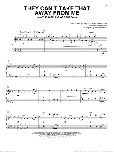 They Can't Take That Away From Me (arr. Phillip Keveren)