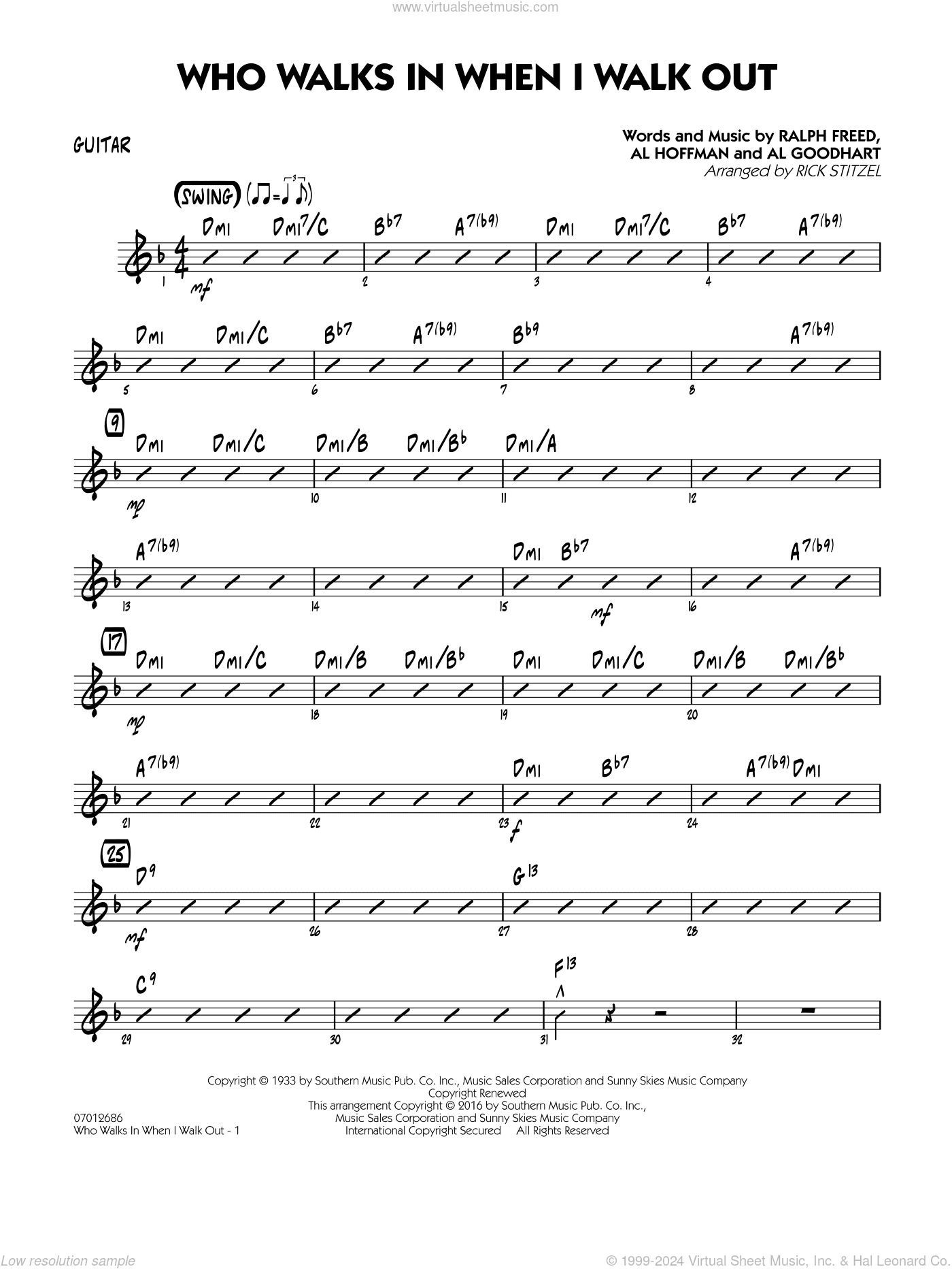 Who Walks In When I Walk Out? (Key: D minor)