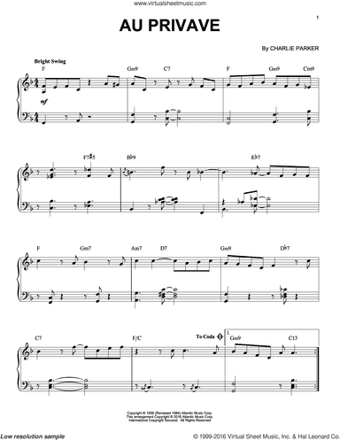 Au Privave (arr. Brent Edstrom)