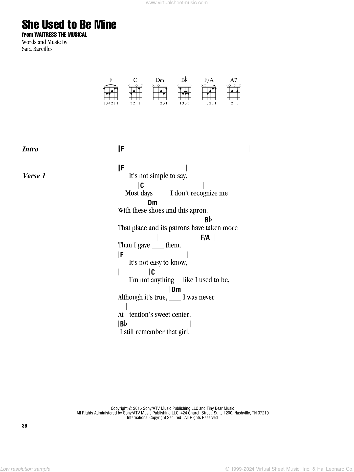 She Used To Be Mine (from Waitress The Musical)