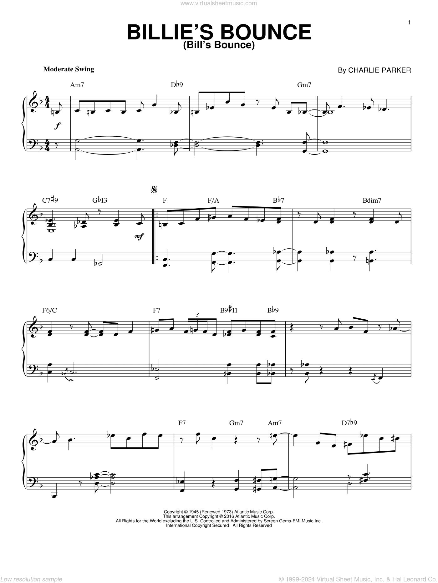 Billie's Bounce (Bill's Bounce) (arr. Brent Edstrom)