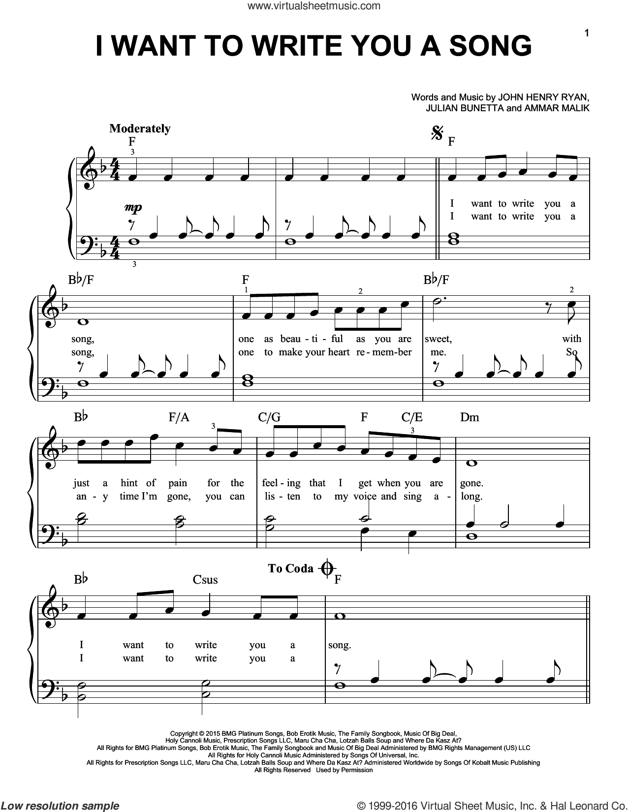I Want To Write You A Song