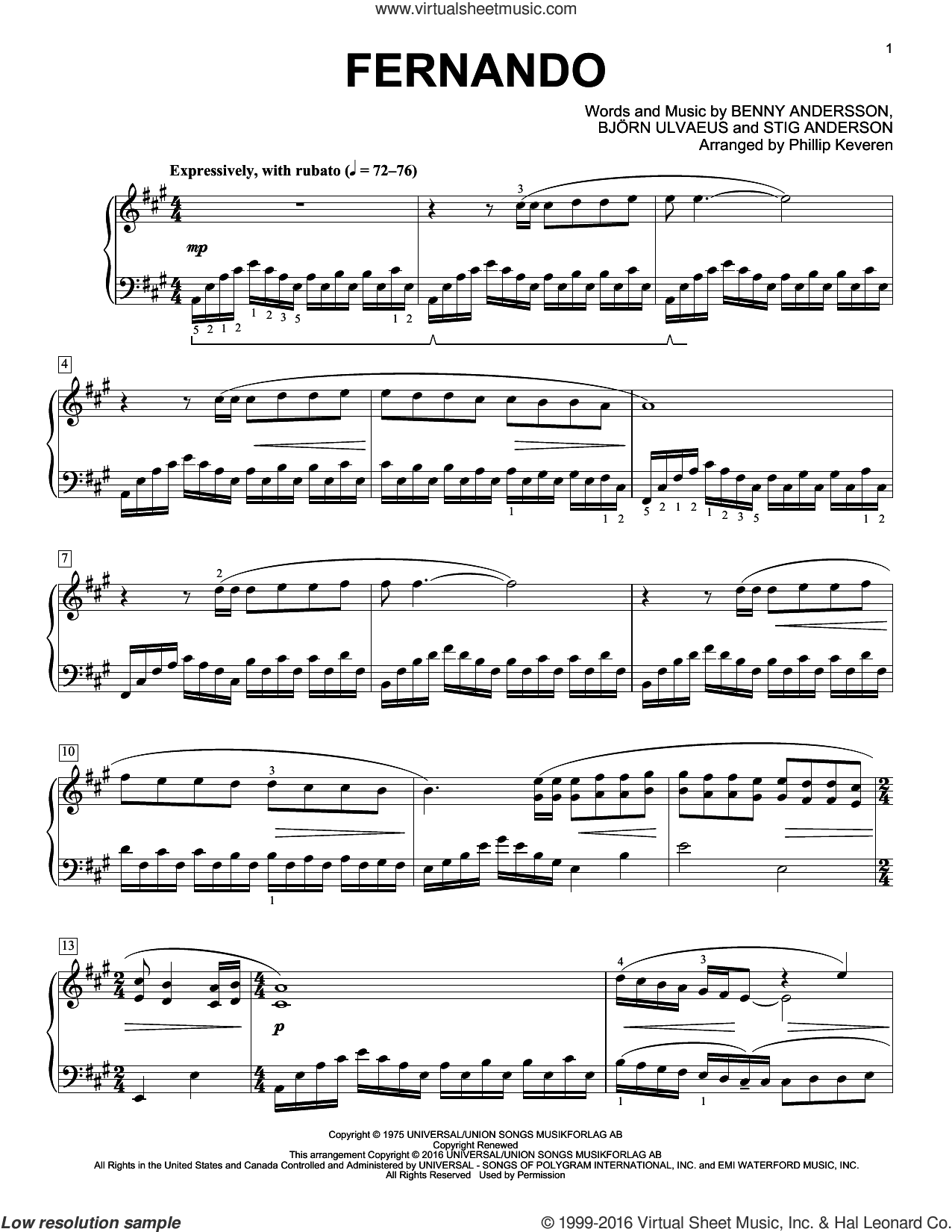 Fernando (arr. Phillip Keveren)