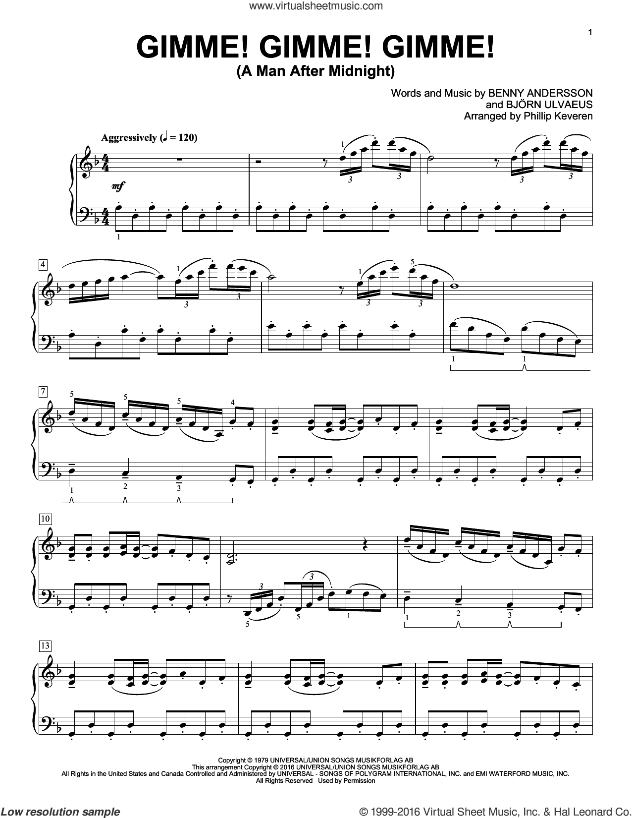 Gimme! Gimme! Gimme! (A Man After Midnight) (arr. Phillip Keveren)