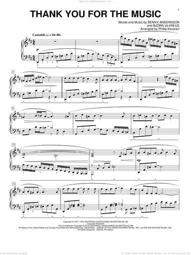 Thank You For The Music (arr. Phillip Keveren)