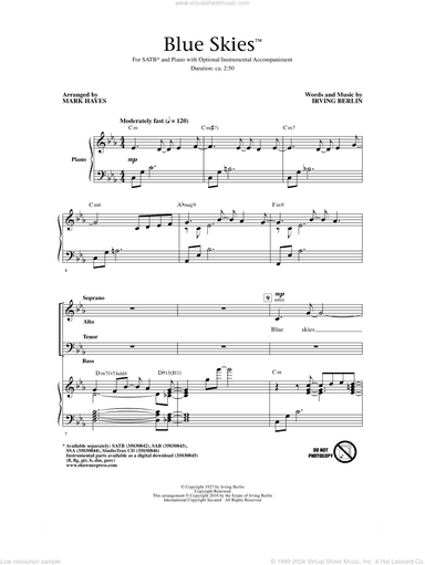 Blue Skies (arr. Mark Hayes)