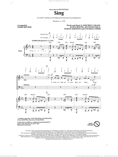 Sing (arr. Mark Brymer)