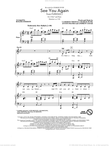 See You Again (feat. Charlie Puth) (arr. Roger Emerson)