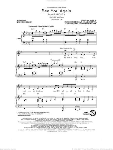 See You Again (feat. Charlie Puth) (arr. Roger Emerson)