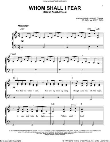 Whom Shall I Fear (God Of Angel Armies), (easy)