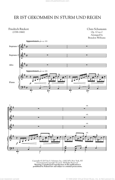 Er Ist Gekommen In Sturm Und Regen (arr. Brandon Williams)