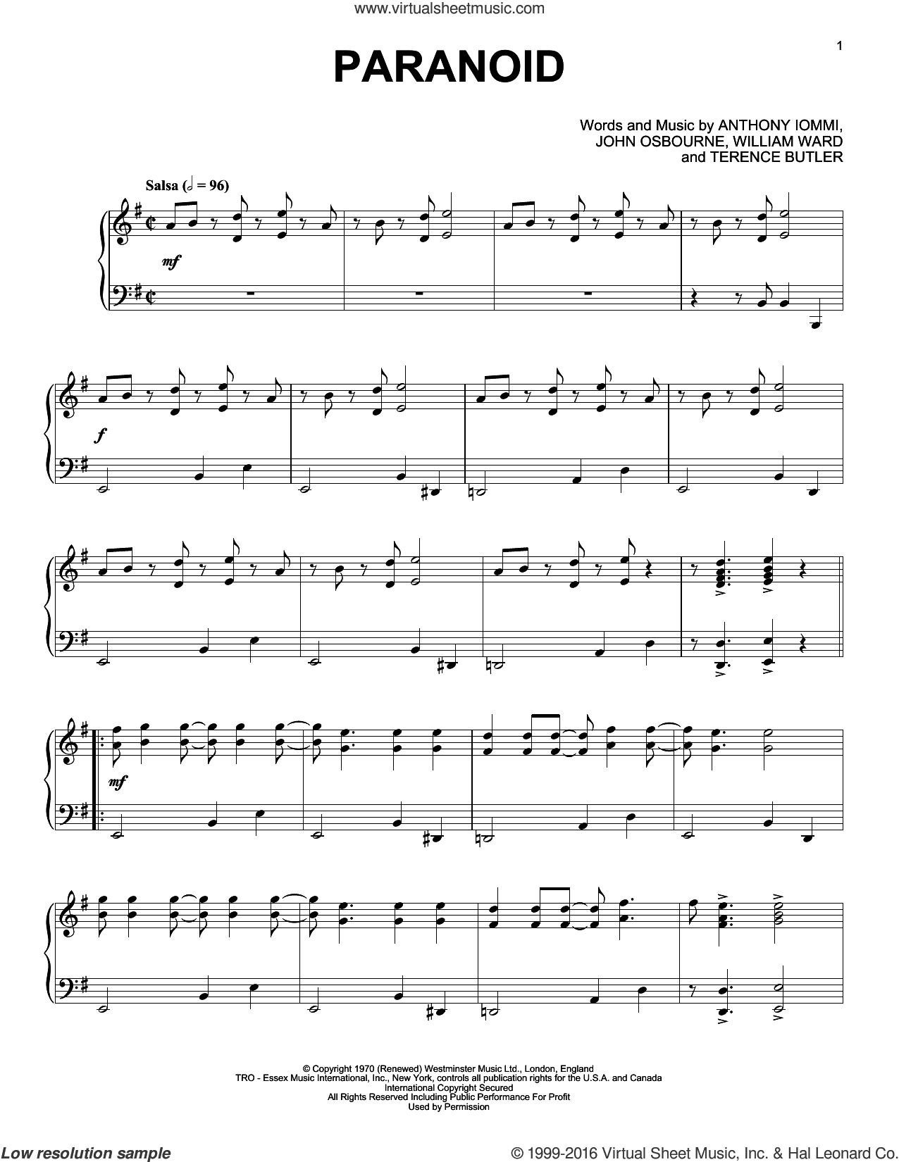 Paranoid [Jazz version]