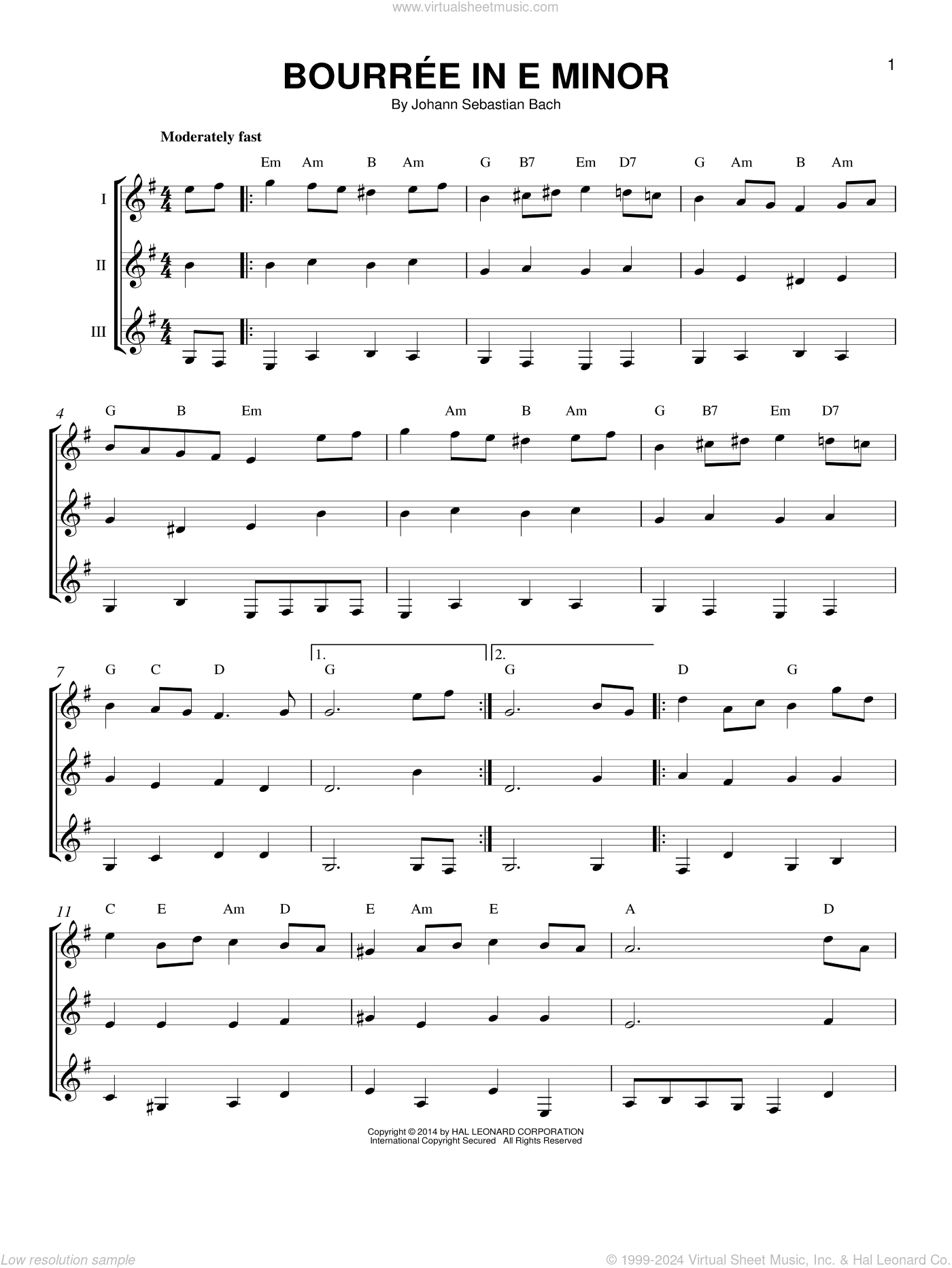 Bourree In E Minor