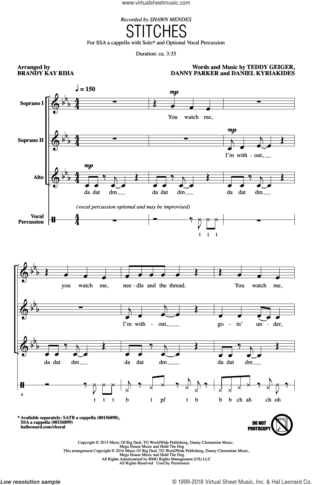Stitches (arr. Brandy Kay Riha)