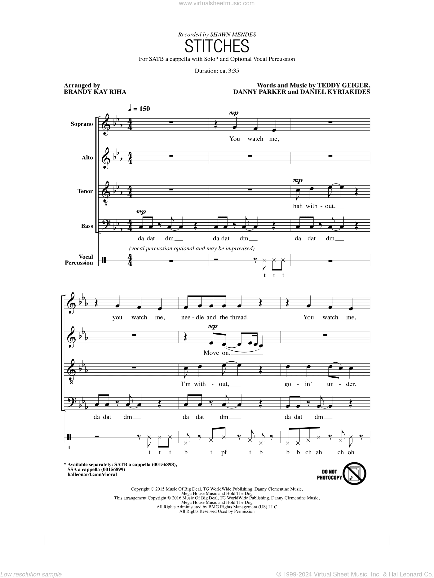 Stitches (arr. Brandy Kay Riha)