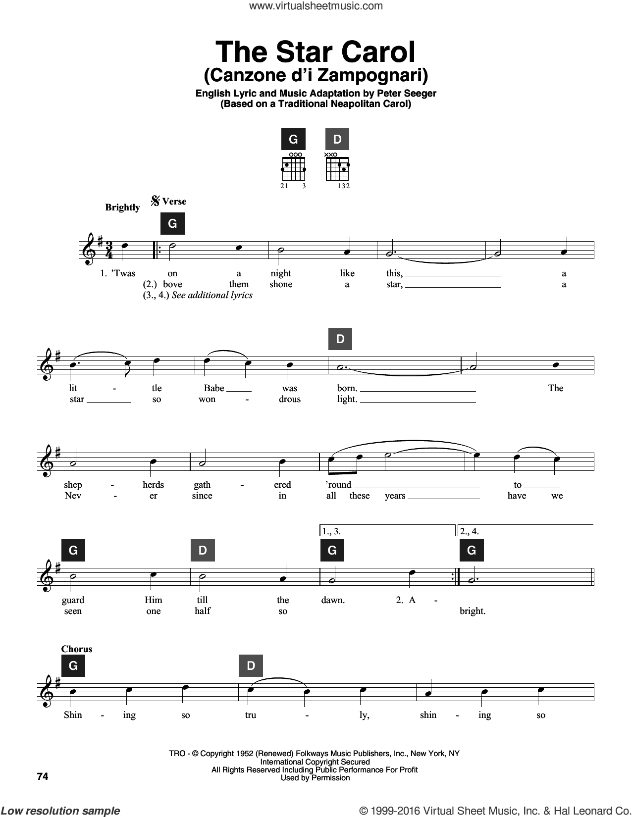 The Star Carol (Canzone D'i Zampognari)