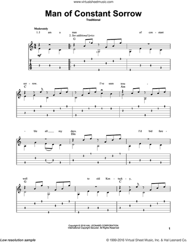 Man Of Constant Sorrow (arr. Mark Phillips)