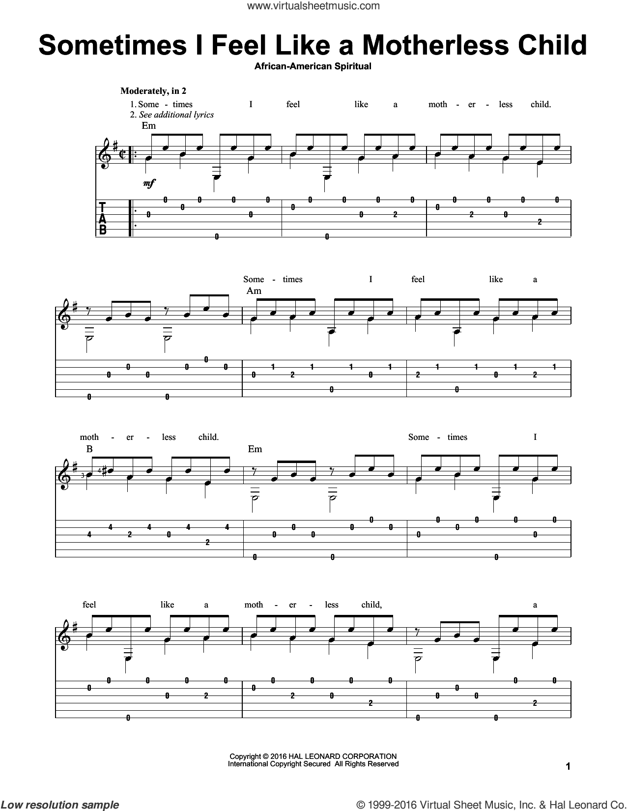 Sometimes I Feel Like A Motherless Child (arr. Mark Phillips)