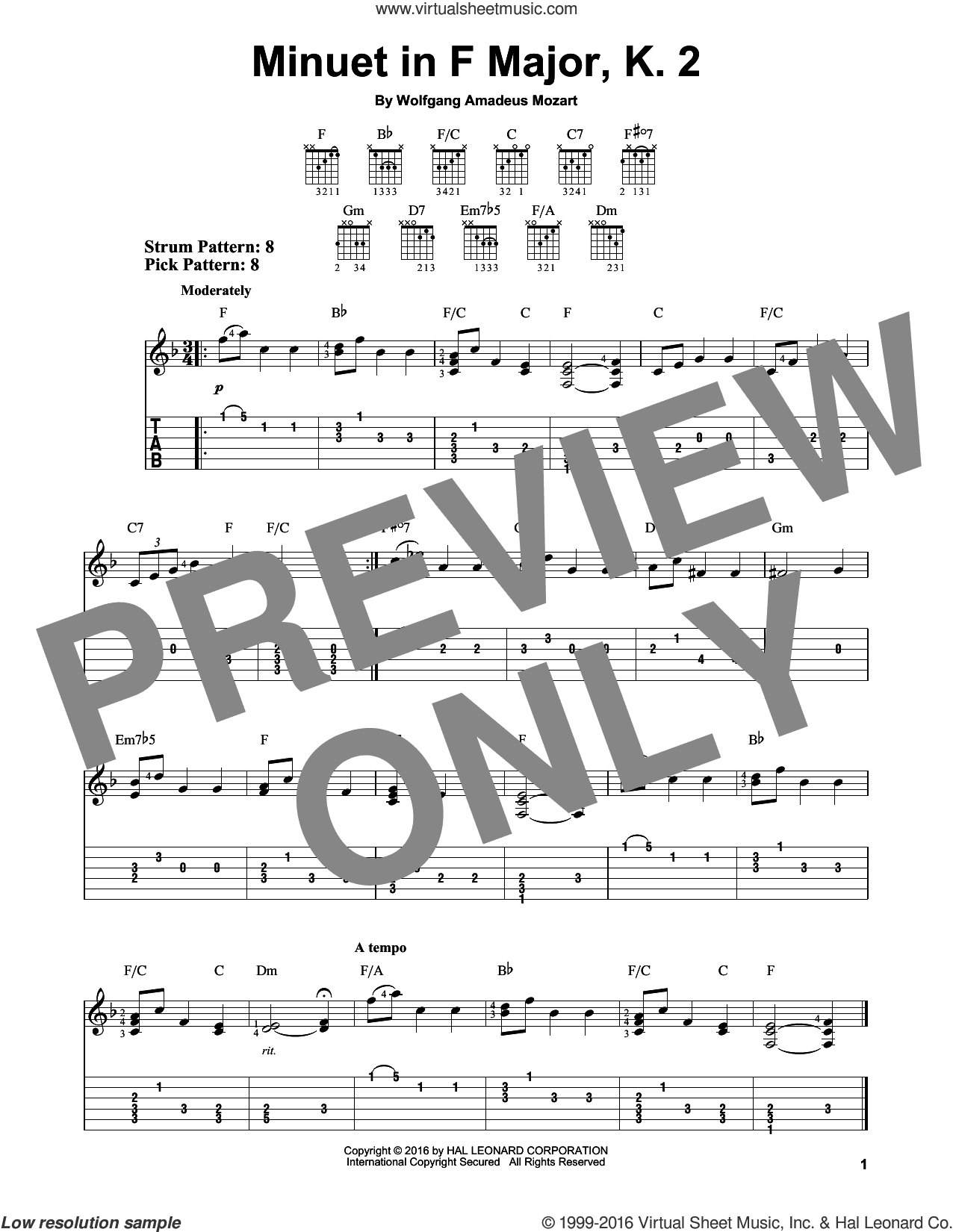 Minuet In F Major, K. 2