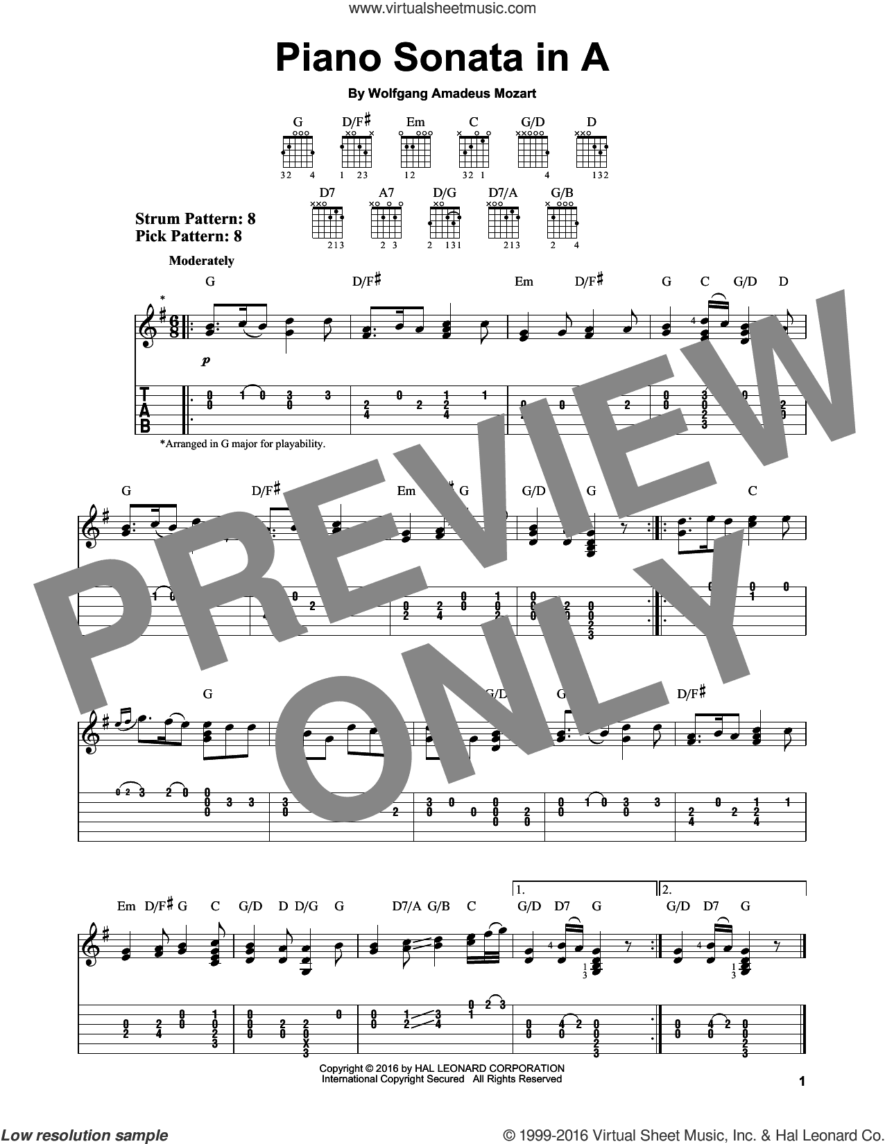 Piano Sonata In A