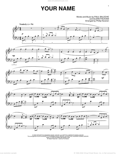 Your Name (arr. Phillip Keveren)