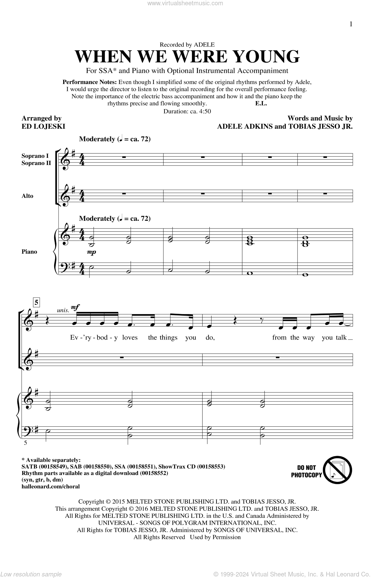 When We Were Young (arr. Ed Lojeski)
