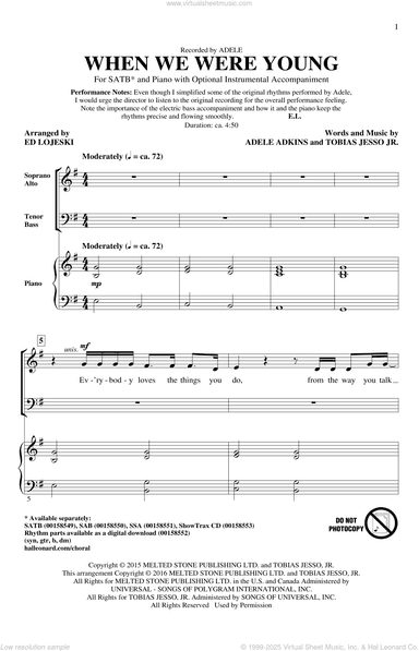 When We Were Young (arr. Ed Lojeski)