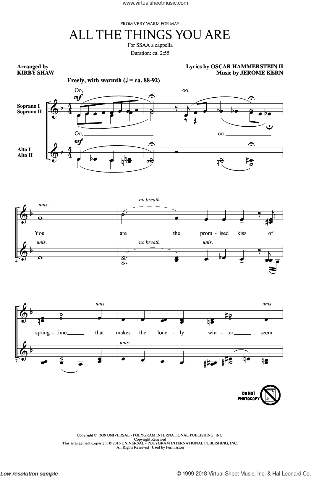 All The Things You Are (arr. Kirby Shaw)