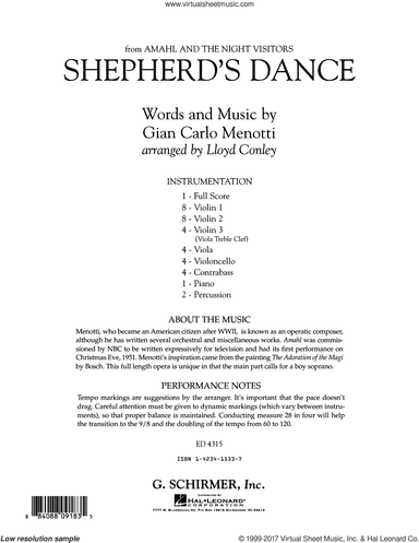 Shepherd's Dance (from Amahl and the Night Visitors)