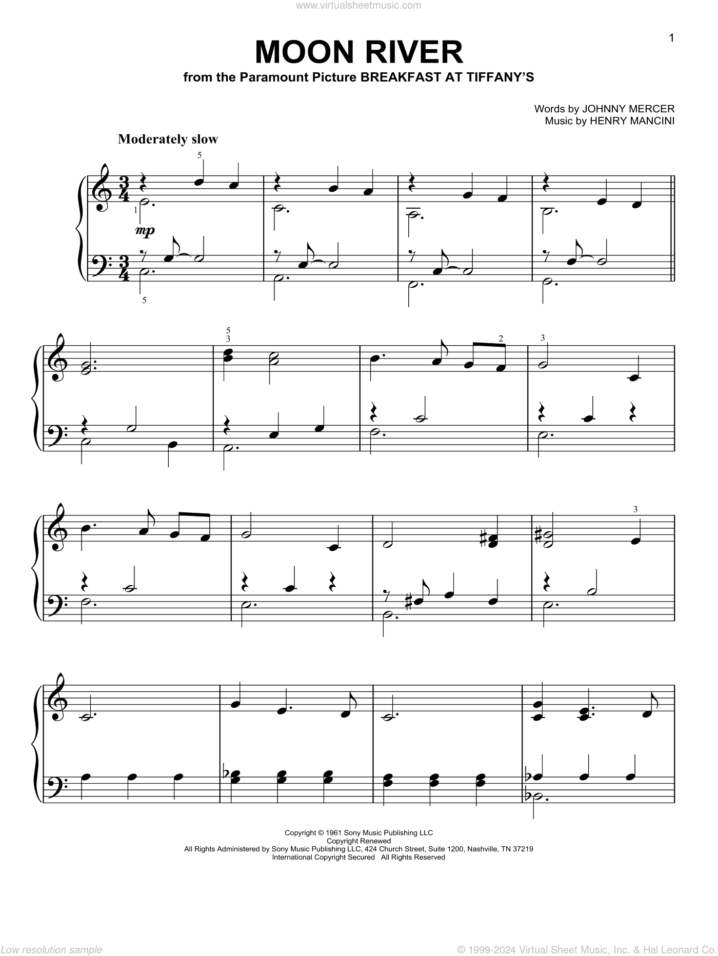 Moon River, (easy)