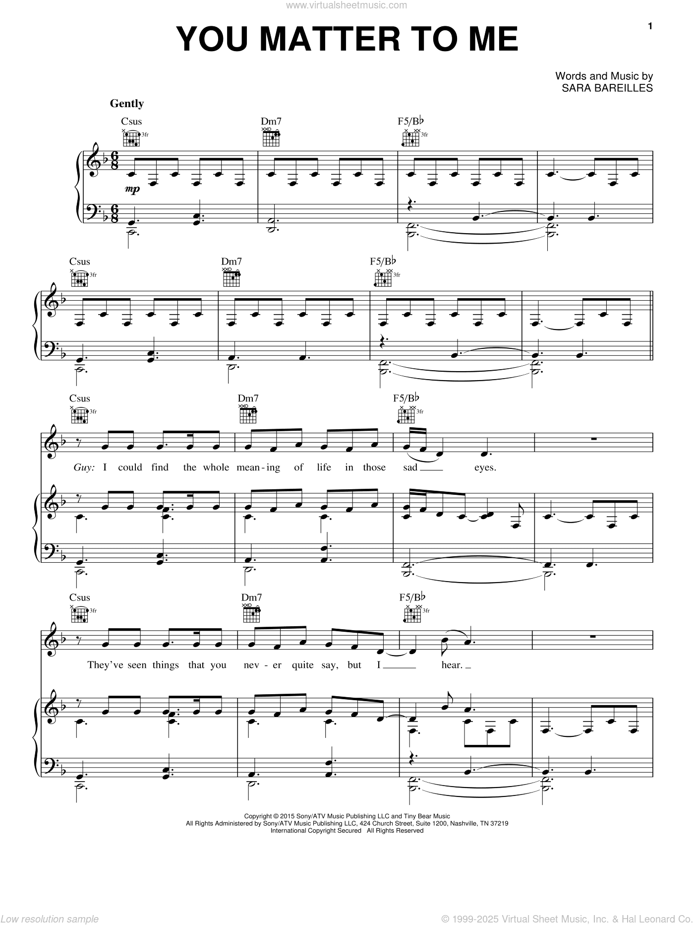 You Matter To Me (from Waitress The Musical)