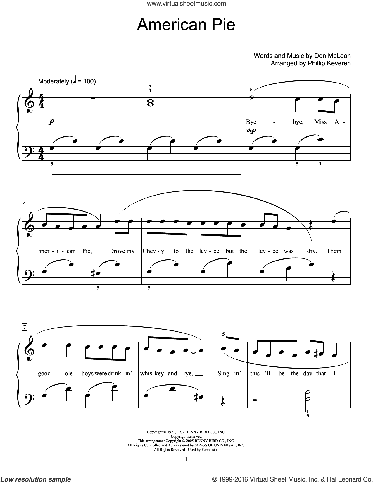 American Pie (arr. Phillip Keveren)