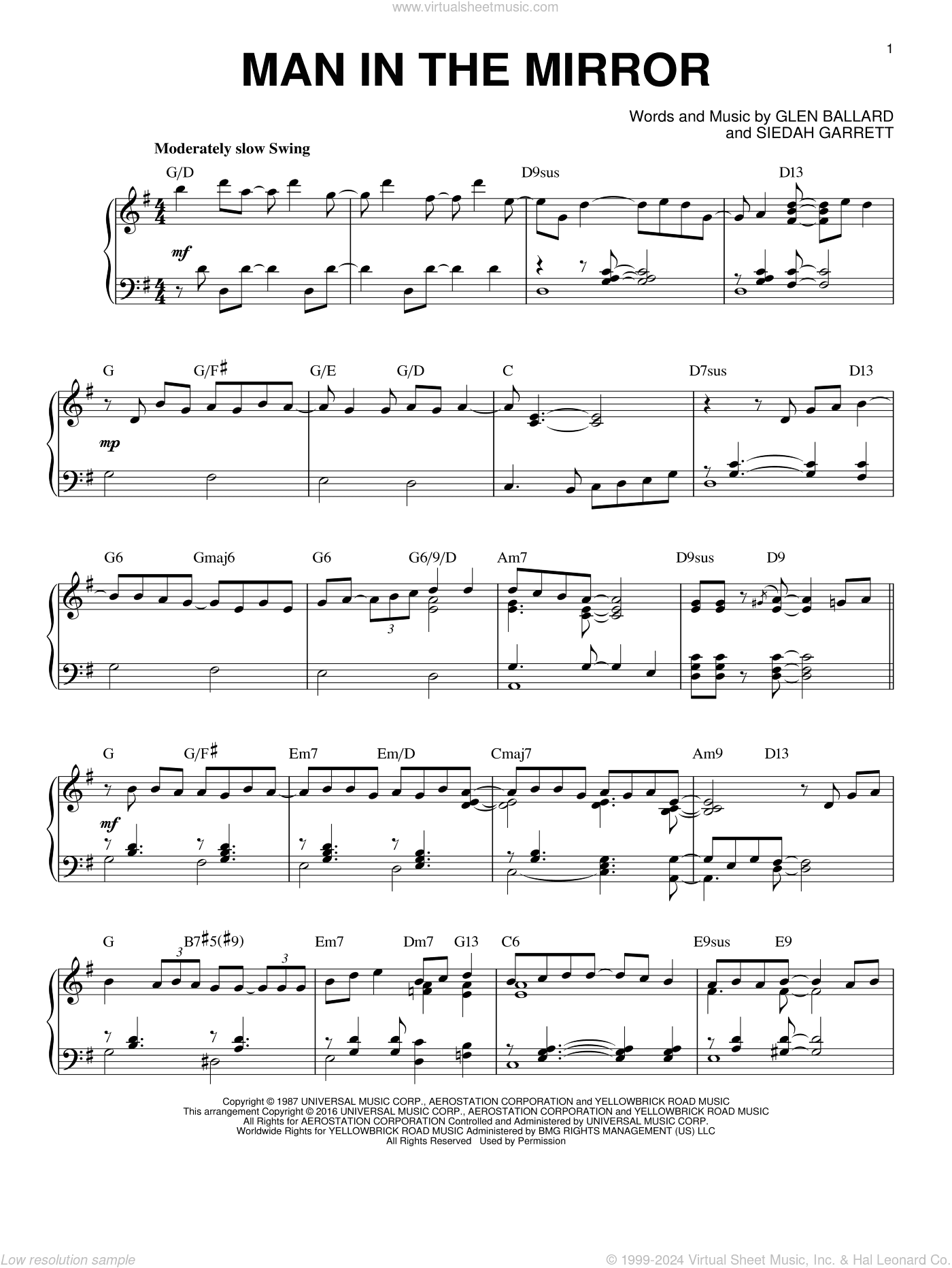 Man In The Mirror [Jazz version] (arr. Brent Edstrom)