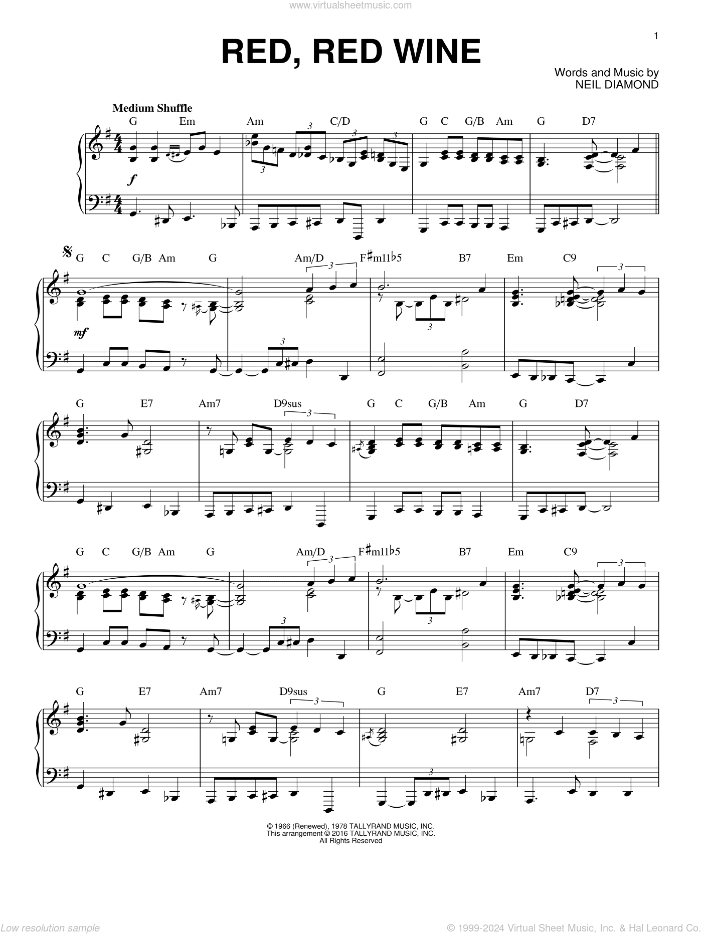 Red, Red Wine [Jazz version] (arr. Brent Edstrom)