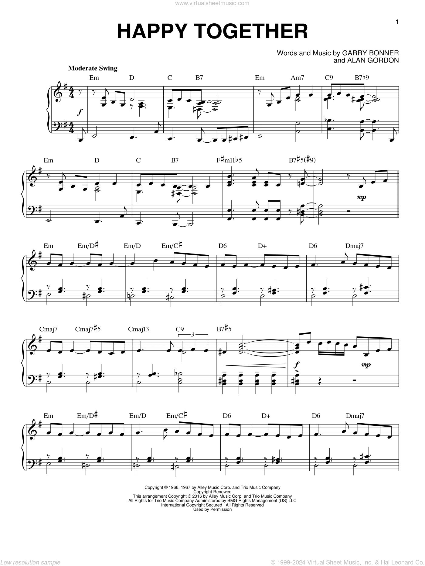 Happy Together [Jazz version] (arr. Brent Edstrom)